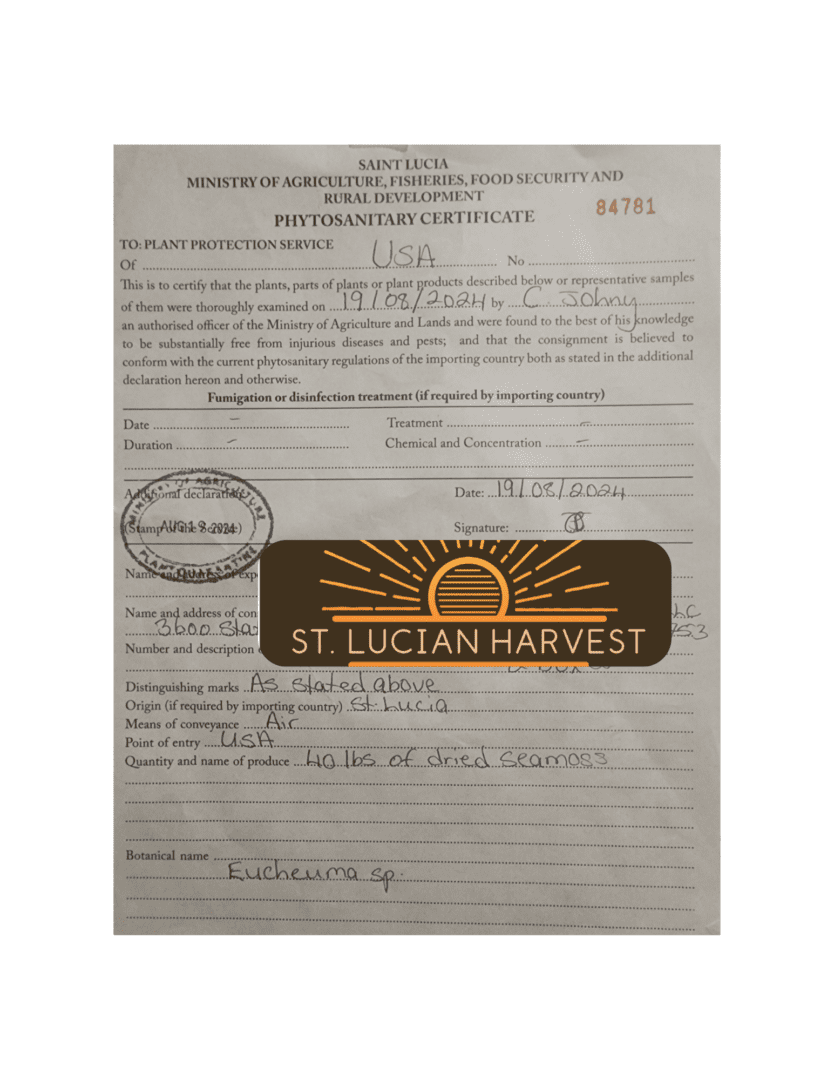 A document with an application for the st. Lucian harvest