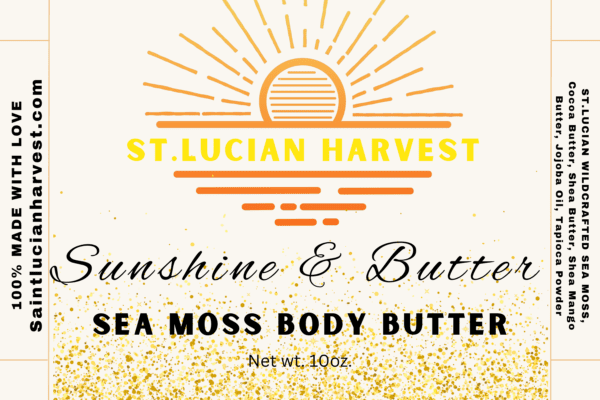 A label for sunshine and butter body butter.